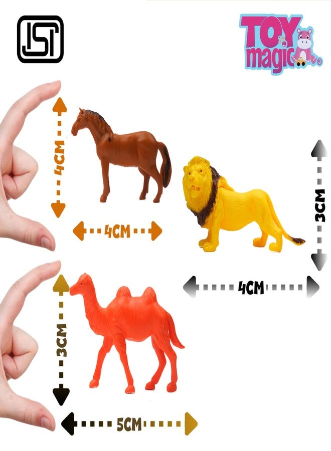 ToyMagic مجموعة حيوانات توي ماجيك 19 قطعة - 12 مجسم حيوان مع ملحقات - مجموعة لعب تعليمية للأطفال، مثالية للعب التخيلي والتعلم، متعددة الألوان - Image 5